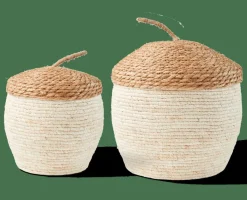 ALVIN Cesto Portatutto Con Coperchio Marrone, Naturale|CASA Outlet