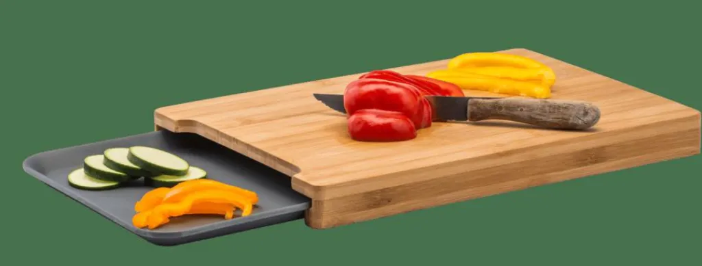 BAMBOO Tagliere Raccogli Succo Grigio, Naturale|CASA Hot