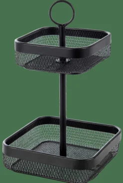 BLACK LUNAR Cesto Quadrato 2 Pezzi Nero|CASA Best