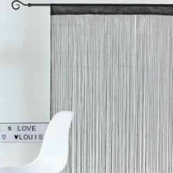 BLACK Tenda Con Frange Nero|CASA Online