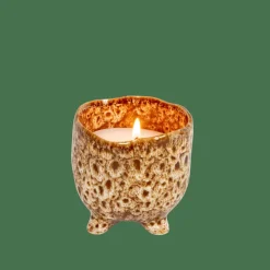CERAMIC Candela In Vaso Marrone|CASA