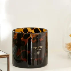ESCAPE BLACK OUDH Candela Profumata In Vaso Nero, Marrone, Multicolore|CASA New
