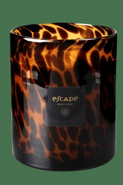 ESCAPE BLACK OUDH Candela Profumata In Vaso Nero, Marrone, Ocra|CASA New