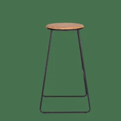 GIULIA Sgabello Da Bar Nero, Naturale|CASA