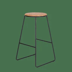 GIULIA Sgabello Da Bar Nero, Naturale|CASA