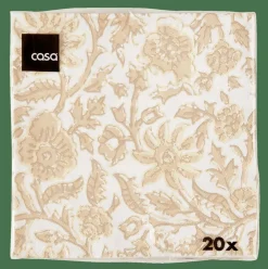 HENNA FLOWER Set Di 20 Tovaglioli Rosso, Beige|CASA Outlet