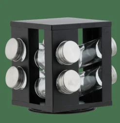 INDUSTRIA Giostra Portaspezie 8 Barattolini Nero|CASA Best