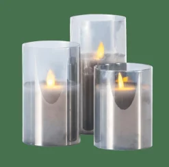 ION Candele Led Set Di 3 Grigio|CASA Hot