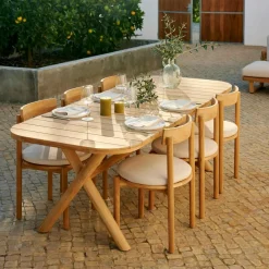 JULES Set Da Giardino Con Cuscini Per Sedie Beige|CASA