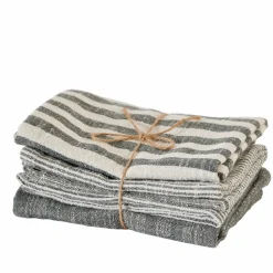 LAURENT Strofinaccio Set Di 3 Marrone|CASA Outlet