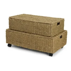 MYKONOS Baule L Con Rotelle Naturale|CASA Sale