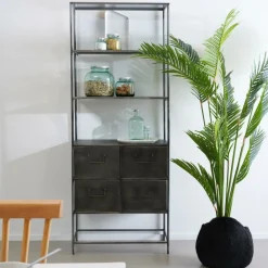 PHARMA Scaffale Da Parete Con 4 Cassetti Nero|CASA Best