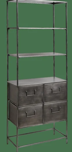 PHARMA Scaffale Da Parete Con 4 Cassetti Nero|CASA Best