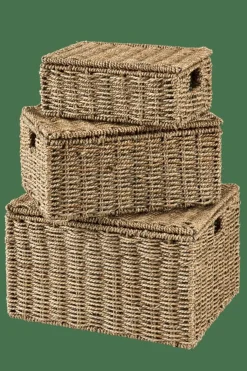 SEAGRASS Cesto Portatutto S Con Coperchio Naturale|CASA New
