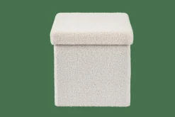 STOR Pouf Pieghevole Con Contenitore Bianco|CASA