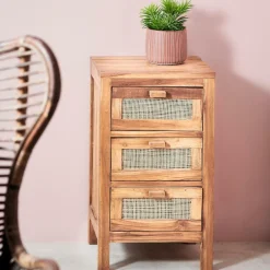 TECK Armadio A 3 Cassetti Naturale|CASA New