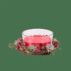 XMAS Candela Con Decorazione Rosso|CASA New